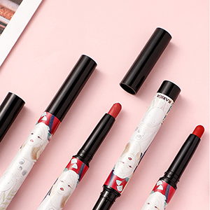 美妆少女画像不沾杯口红哑光 持久防水ins抖音口红