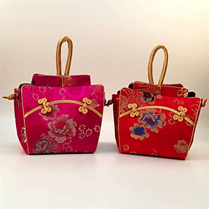 中国风创意复古旗袍包包气质 中式丝绸织锦缎小手提包挎包零钱包