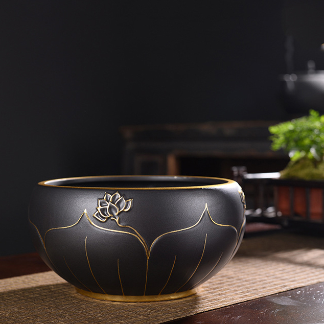    陶瓷茶洗大号特大容量家用水盂笔洗茶具配件