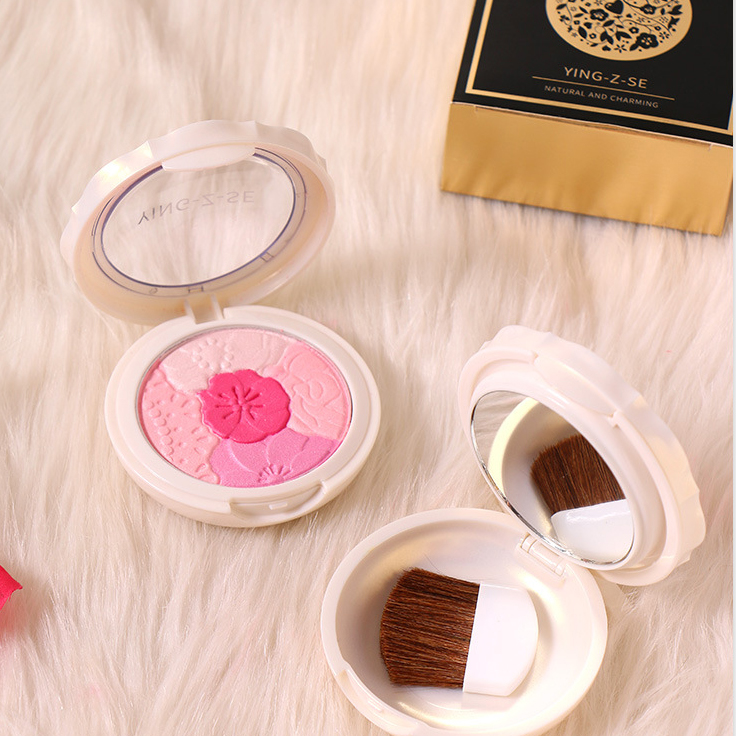    樱色粉漾甜心五色花瓣腮红修容遮瑕