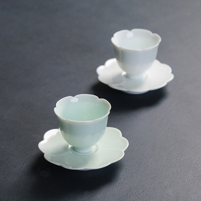 茶具配件茶托影青釉白瓷陶瓷茶道零配创意简约功夫茶艺杯托茶杯垫