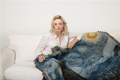 梵高星夜星空挂毯装饰毯沙发毯盖毯床毯毛毯针织加厚毯