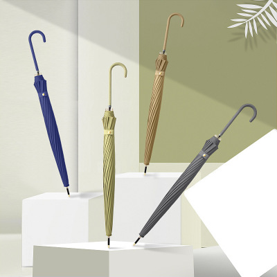 2020年新款16骨纯色直杆伞小清新长柄雨伞广告伞