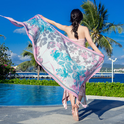 春夏秋新款民族风围巾棉麻女海边沙滩巾旅游拍照度假防晒披肩